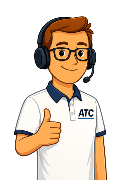 Cartoon air traffic controller giving a thumbs up